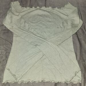 Lighr Green Off-Shoulder Top